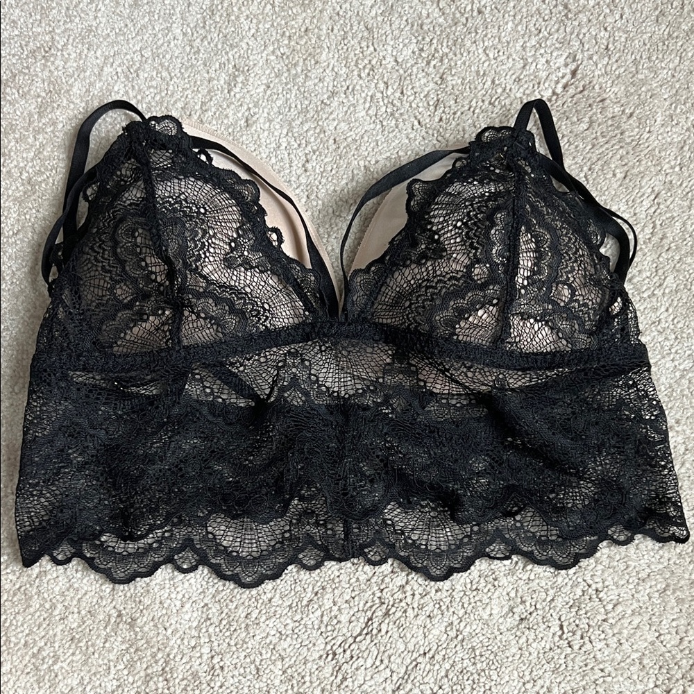 Mentionables Black Lace Bralette